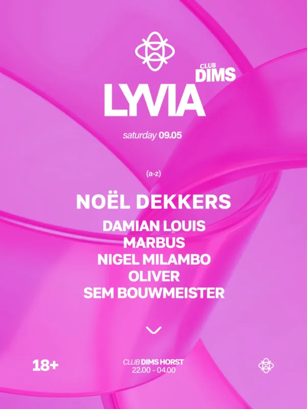 LYVIA event poster - 9 mei 2026 Club Dims Horst