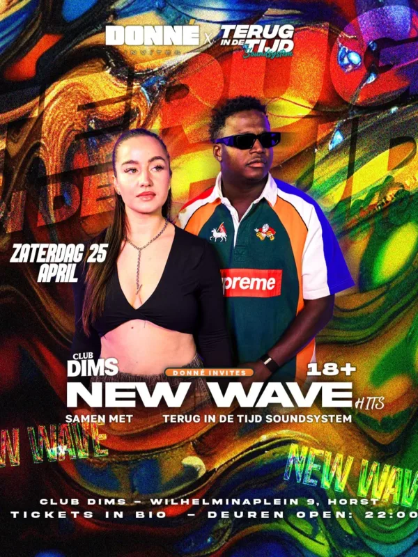 Donné Invites New Wave Hits event poster - 25 april 2026 Club Dims Horst